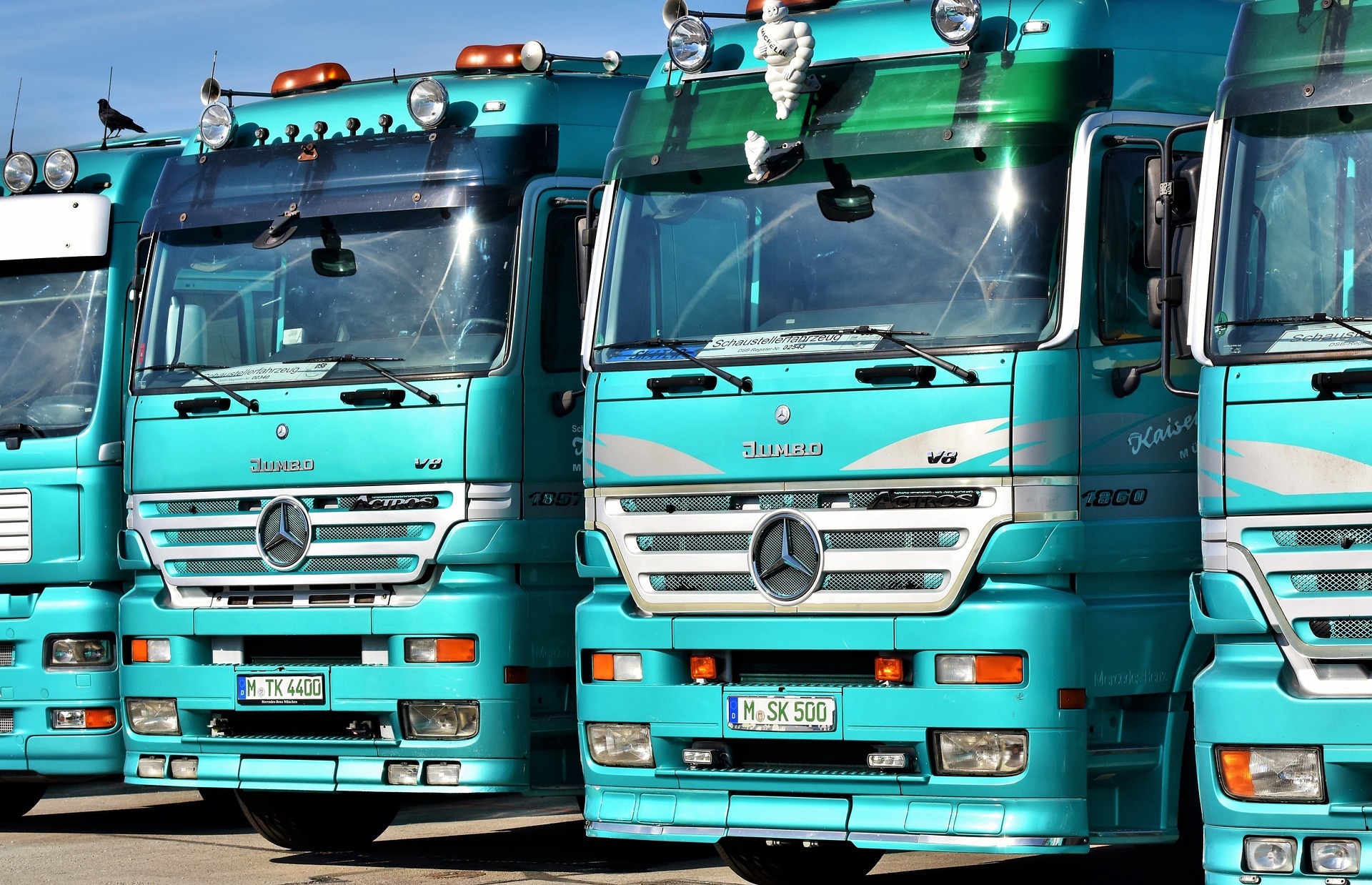 Commercial truck steam cleaning background